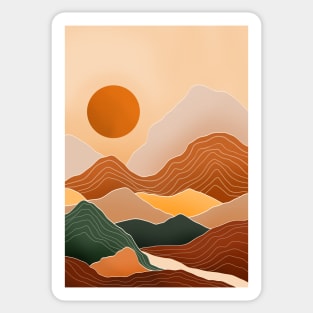 Modern Earthy Tones Mountains 20 Sticker